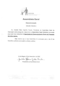 Desconvocação da AG de 28/11/2022